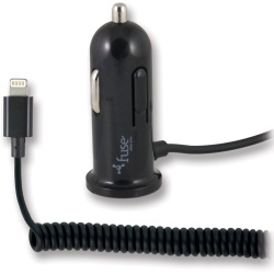 Lightning Car Charger 8' Coil Cable 2A Fuse