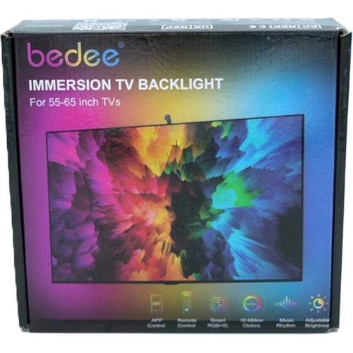 Immersion TV RGB Backlight For 55-65 TVs w/App Control, Remote Bedee