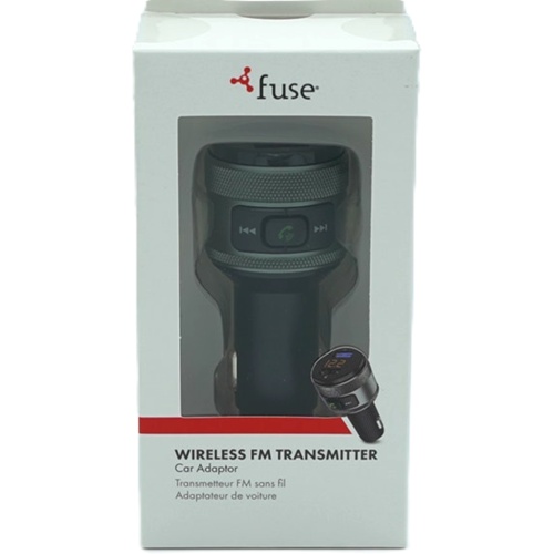 Wireless FM Transmitter Car Adaptor w/Dual USB Fuse