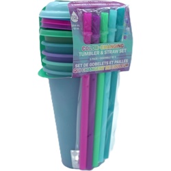 Color-Changing Tumbler & Straw Set 5pk. x 12oz. Tal