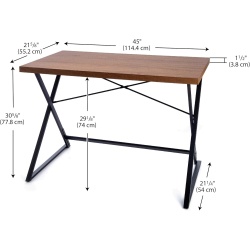 21 Stories Working Desk Matte Black/Walnut CB Home 45” x 24.25” x 30-5/8”