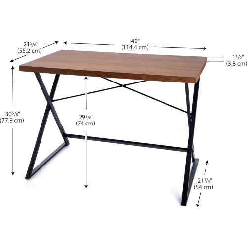 21 Stories Working Desk Matte Black/Walnut CB Home 45” x 24.25” x 30-5/8”