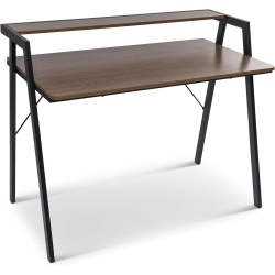 Encora Writing Desk Matte Black/Walnut CB Home 44.8” x 23.62” x 35.43”