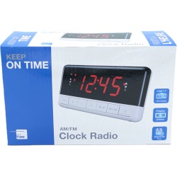 AM/FM Clock Radio 1.2 LED Display Keep On Time"