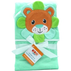 Hooded Towel 30 x 30" Green Lion Monkey Bars"