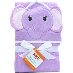 Hooded Towel 30 x 30" Pink Elephant Monkey Bars"