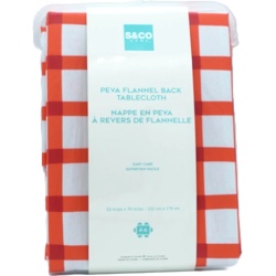 PEVA Flannel Back Tablecloth 52 x 70" Red Plaid S & Co Home"