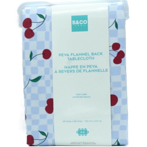 PEVA Flannel Back Tablecloth 60 x 84