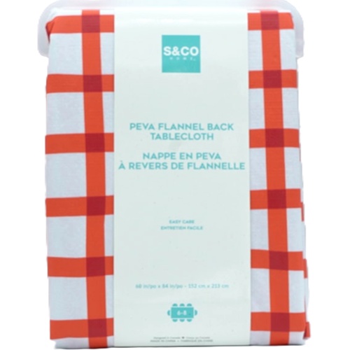 PEVA Flannel Back Tablecloth 60 x 84