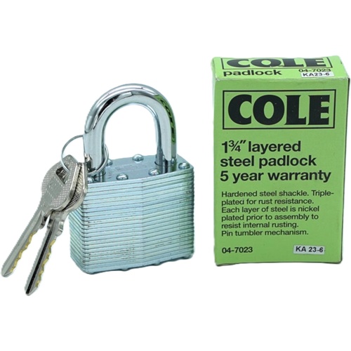 1-3/4 Layered Steel Padlock Keyed Alike Cole