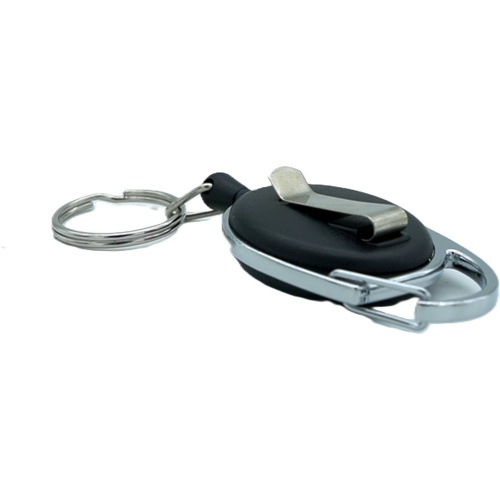 Belt Clip Key Ring Reel W/ Black Caribiner