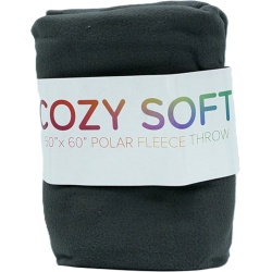 Polar Fleece Throw 50 x 60" Dark Grey Cozy Soft"