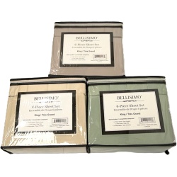 6 Piece Sheet Set King Size Assorted Colours Bellisimo
