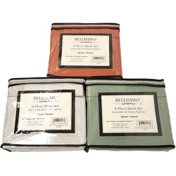6 Piece Sheet Set Queen Size Assorted Colours Bellisimo