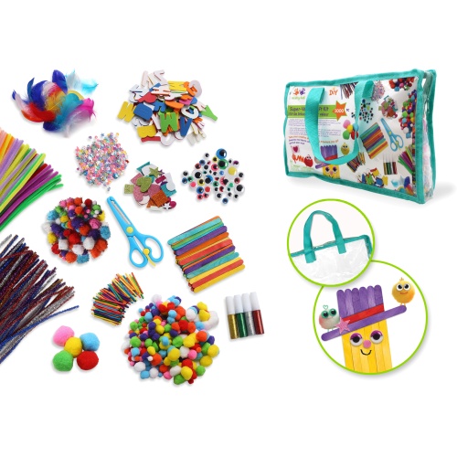 Krafty Kids Kit: 2000pc Super-value Craft Value-bag
