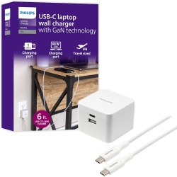 Usb-c Laptop Wall Charger W/ Gan Technology 60w Philips