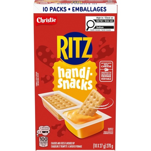 Ritz Handi-snacks Crackers & Cheese Flavoured Dip 10 x 27g. Christie