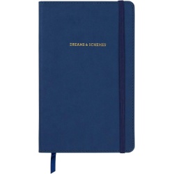 Journal Blue Leatherette 240pgs. 5.25 x 8.25" Dreams And Schemes"