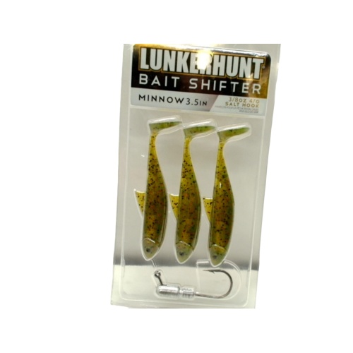 Bait Shifter Minnow 3.5 Watermelon Red 3pk. Lunkerhunt