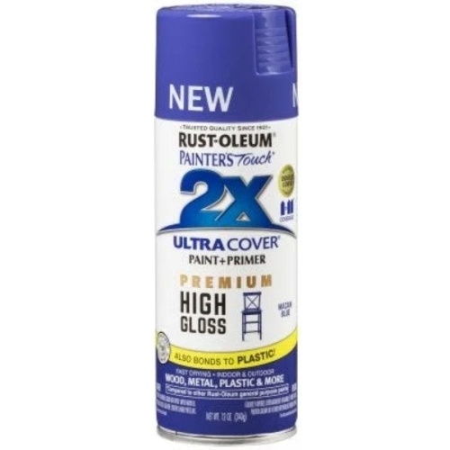 Rust-oleum Spray Paint High Gloss Macaw Blue 340g. Paint & Primer