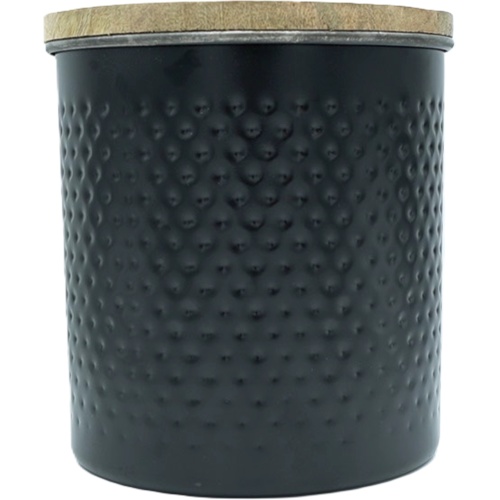 Large Treat Container Black W/ Wood Lid Nourish Bowls