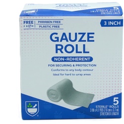 Gauze Roll Non-adherant 5 Sterile Rolls 3 x 4.1yds. Rite Aid"