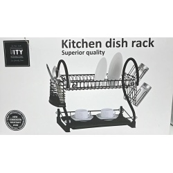 2 Tier Dish Rack Black ITY
