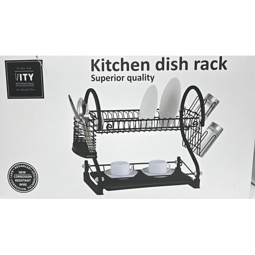 2 Tier Dish Rack Black ITY