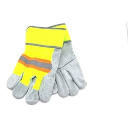 High Viz Split Leather Work Gloves Sturdi