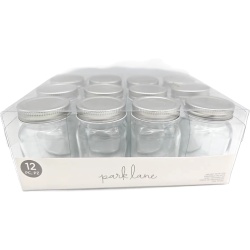 Jar Set w/Lids 12pcs. 2.1 x 2.1" x 3.3" Clear Glass Holds 110mL Each Park Lane"