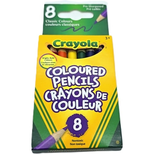 Cut Short Coloured Pencils 8pk. Classic Colours Crayola