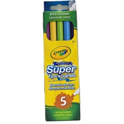 Super Tip Markers 5pk. Bold Colours Crayola