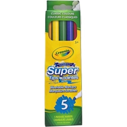 Super Tip Markers 5pk. Classic Colours Crayola