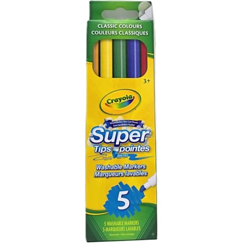Super Tip Markers 5pk. Classic Colours Crayola