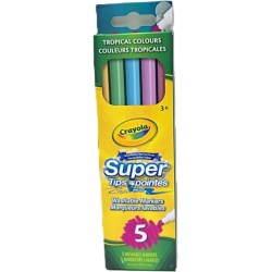 Super Tip Markers 5pk. Tropical Colours Crayola