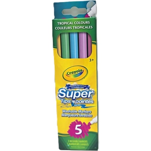 Super Tip Markers 5pk. Tropical Colours Crayola