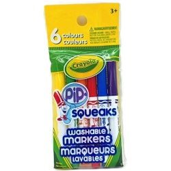 Washable Markers Pip Squeaks 6pk. Classic Colours Crayola