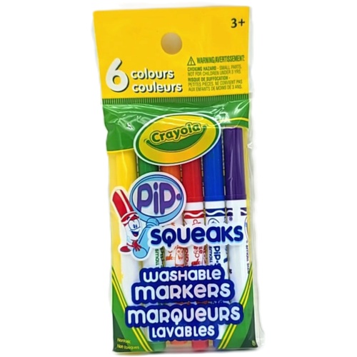 Washable Markers Pip Squeaks 6pk. Classic Colours Crayola