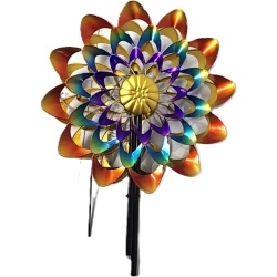 Wind Spinner Stake Rainbow Flower 15.75 X 48.8" Place & Time"