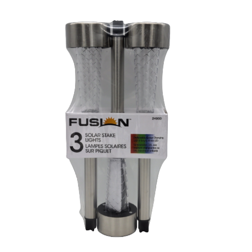 Solar Stake Lights 3pk. Led Fusion