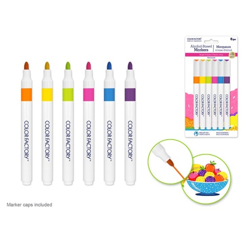 Alcohol Markers Brights 6Pc Bullet Tip Color Factory