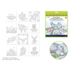 Mixed Media Pad Garden Critters 24 Sheet 250gsm 8 x 8" Color Factory"
