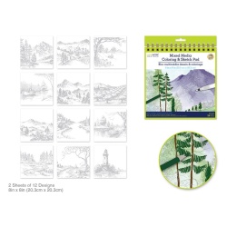 Mixed Media Pad Landscape 24 Sheet 250gsm 8 x 8" Color Factory"