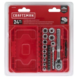 24pc. 1/4 Drive Metric Mechanics Tool Set Craftsman"
