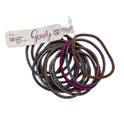 Hair Elastics No Metal 2mm 15pk. Goody Assorted Colours