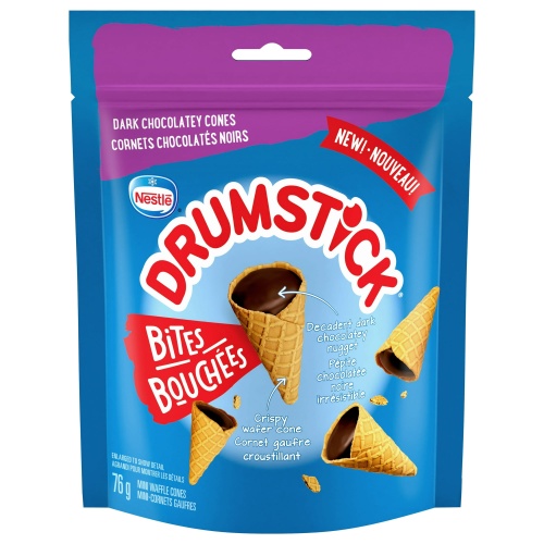 Drumstick Bites Dark Chocolate Cones 76g.