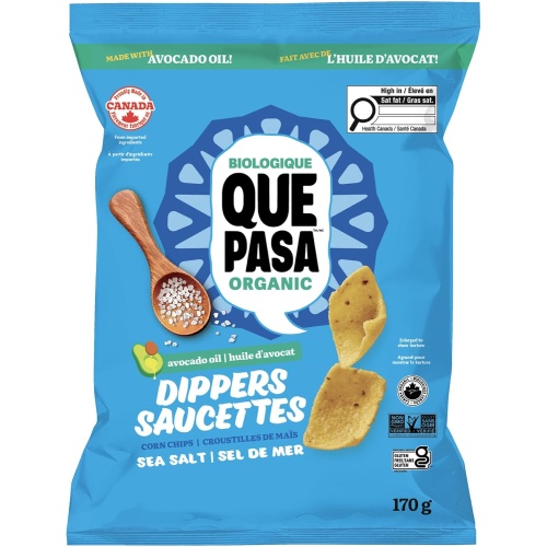 Organic Corn Chips Sea Salt Dippers 170g. Que Pasa