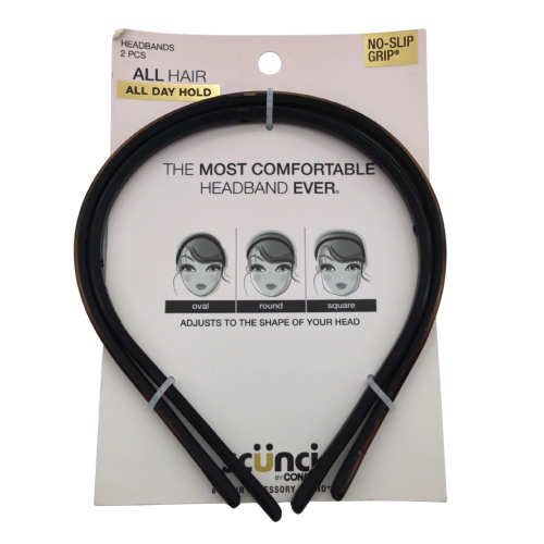 Headbands 2pk. No Slip Grip All Hair All Day Hold Scunci