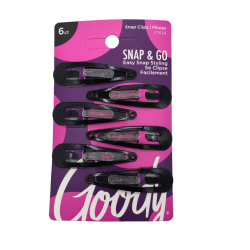 Snap Clips 6pk. Black Snap & Go Goody
