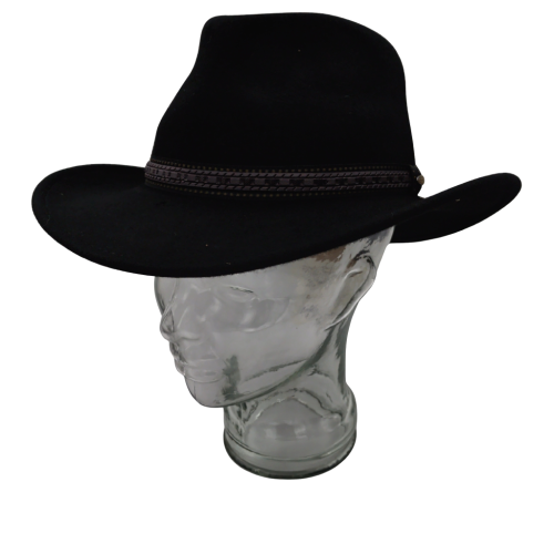 Scala Men's San Antonio Wool Felt Outback Hat Large Black